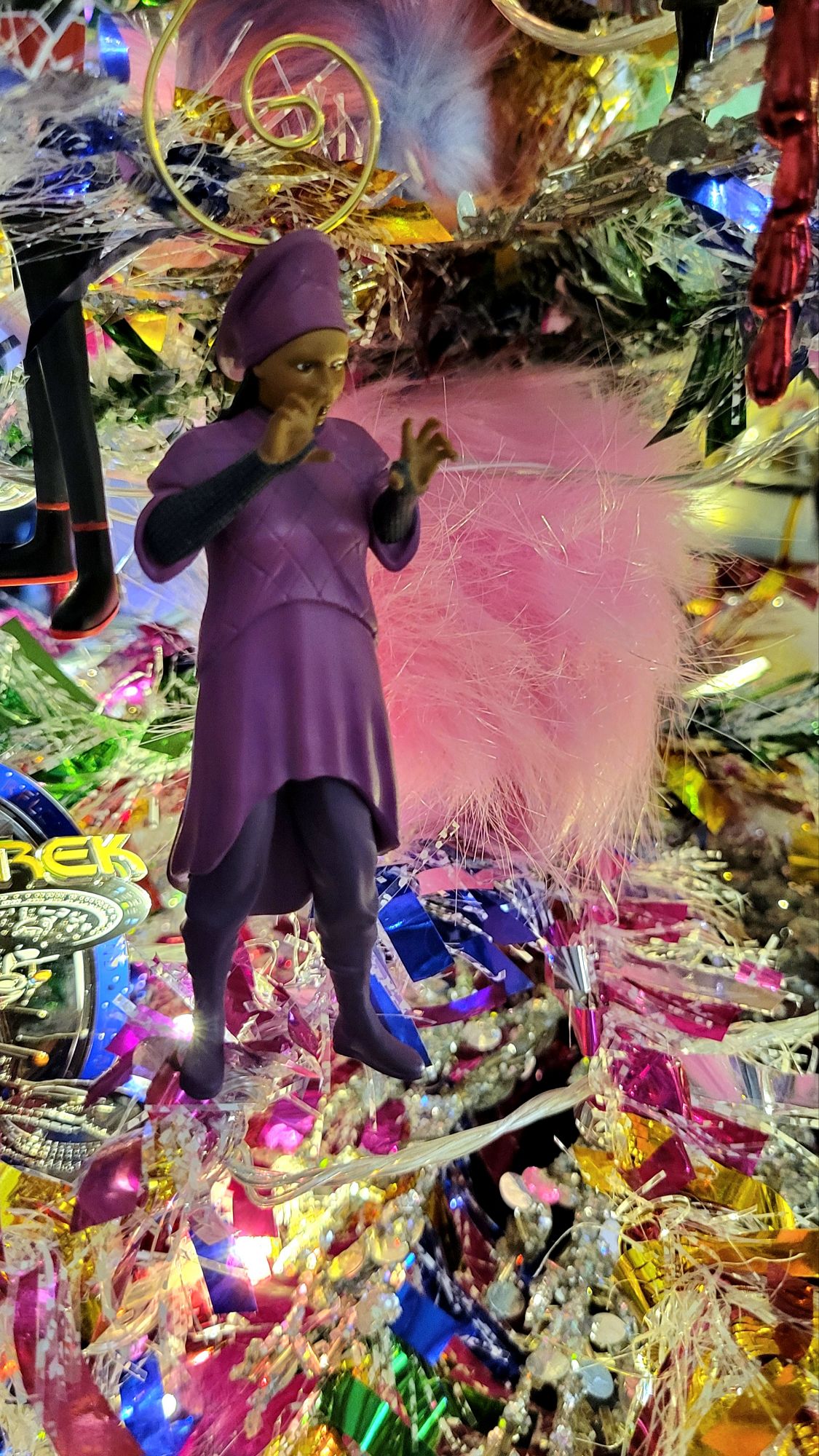 close-up of this year's new Guinan ornament from Hallmark from Star Trek: The Next Generation.